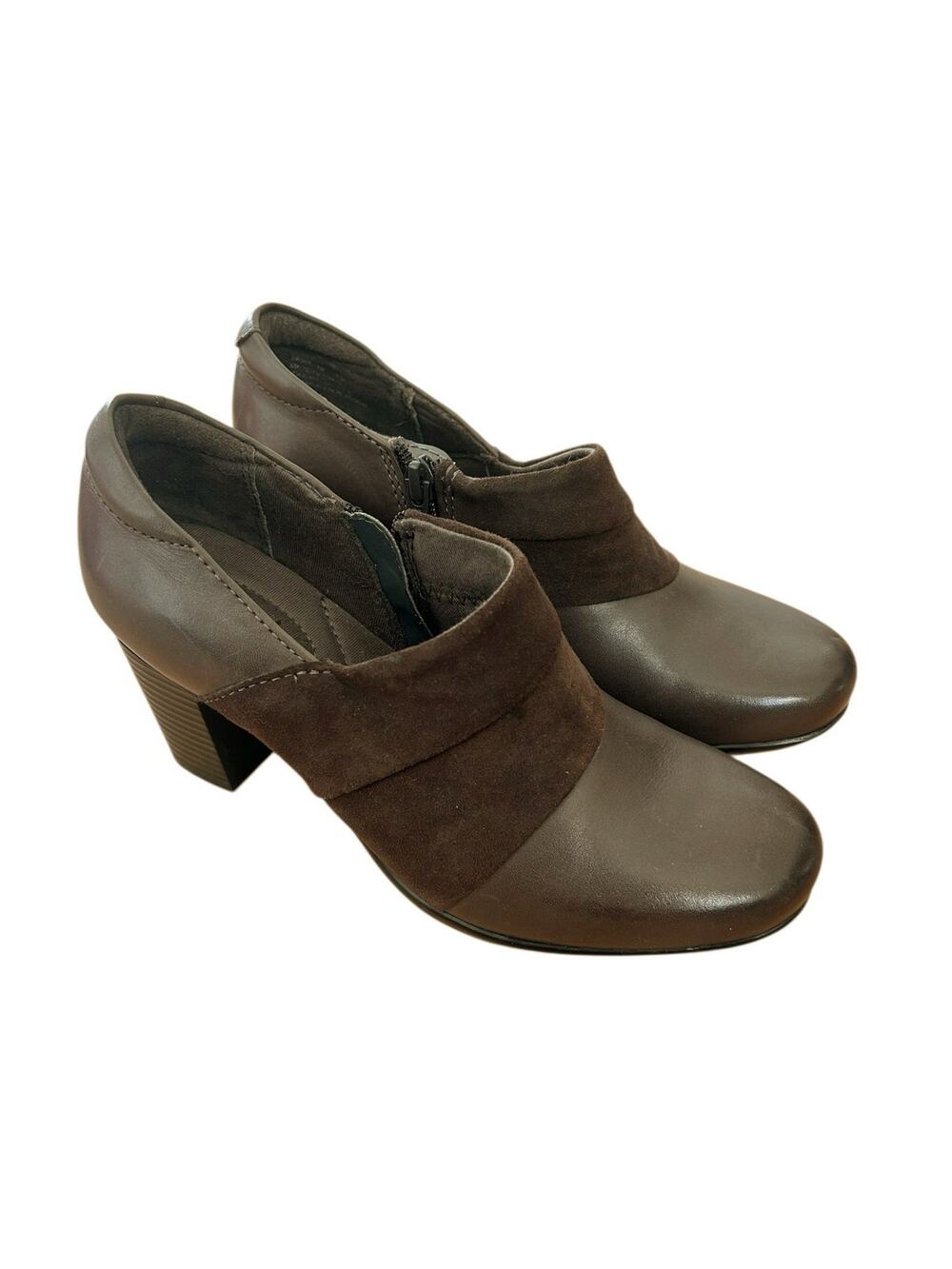 Clarks Bendables Brown Leather Promise Josie Booties Sz 7